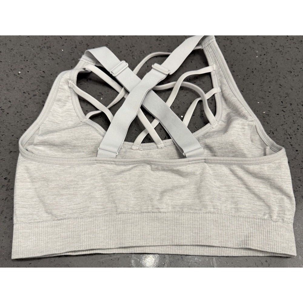 Victoria's Secret Sport  Lightly Lined Racerback Sports Bra Small Gray Strappy - Picture 2 of 3